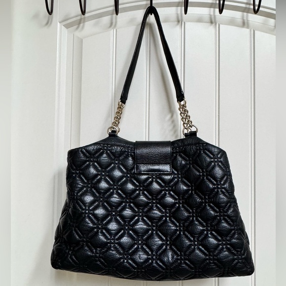 Kate Spade Astor Court Elena Quilted Leather Turn-Lock Shoulder Purse. 14 x 9.5 - Picture 2 of 13